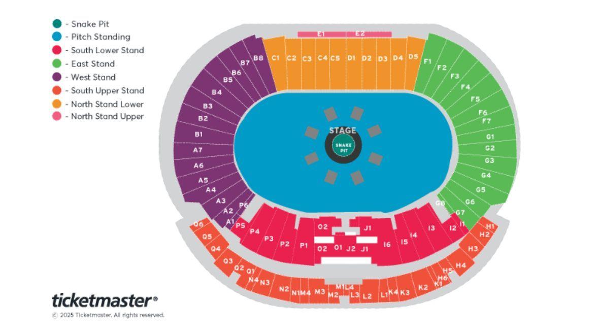 Metallica's stage setup for their 2026 Europe tour.
