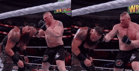 People think Brock Lesnar punched his opponent for real at the Royal Rumble People think Brock Lesnar punched his opponent for real at the Royal Rumble