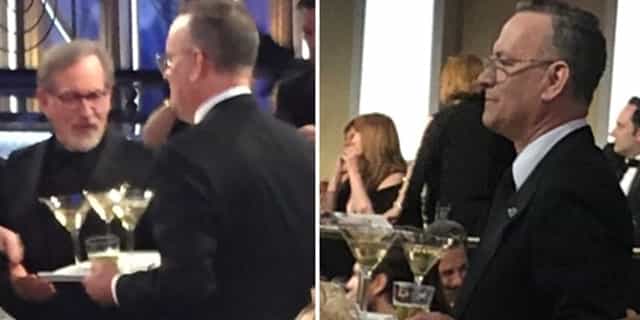 Being the legend he is, Tom Hanks delivered martinis to people at the Golden Globes Being the legend he is, Tom Hanks delivered martinis to people at the Golden Globes
