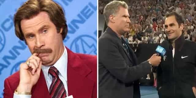 WATCH: Will Ferrell interviews Roger Federer as Ron Burgundy and it’s hilarious WATCH: Will Ferrell interviews Roger Federer as Ron Burgundy and it’s hilarious