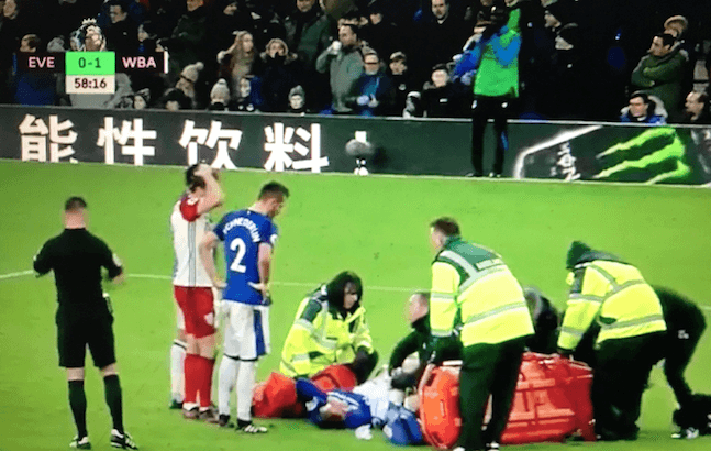 Everton midfielder James McCarthy suffers suspected double leg break Everton midfielder James McCarthy suffers suspected double leg break