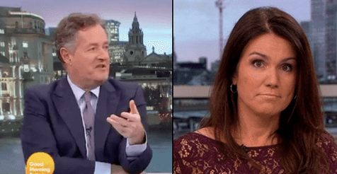 Piers Morgan claims Susanna Reid is secretly in love with him live on air Piers Morgan claims Susanna Reid is secretly in love with him live on air