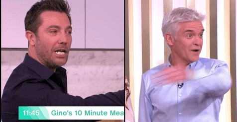 Phillip Schofield and Gino D’Acampo row live on air after he mocks Holly Willoughby Phillip Schofield and Gino D’Acampo row live on air after he mocks Holly Willoughby