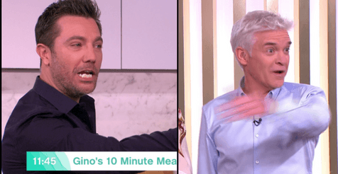 Phillip Schofield and Gino D’Acampo row live on air after he mocks Holly Willoughby Phillip Schofield and Gino D’Acampo row live on air after he mocks Holly Willoughby