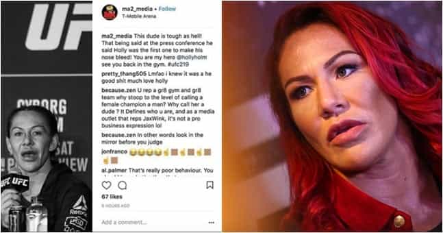 MMA photographer apologises after referring to Cris Cyborg as a man MMA photographer apologises after referring to Cris Cyborg as a man