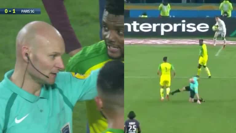 WATCH: Ligue 1 referee kicks out at Nantes player, then decides to send him off WATCH: Ligue 1 referee kicks out at Nantes player, then decides to send him off