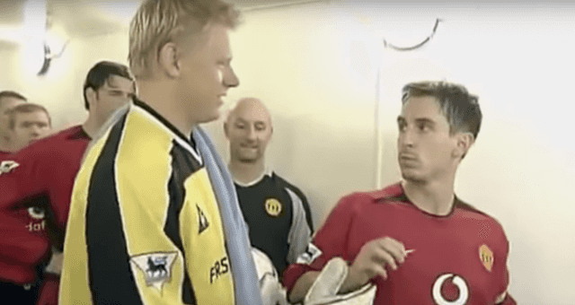 Peter Schmeichel said some harsh things to Gary Neville when they played together at Manchester United Peter Schmeichel said some harsh things to Gary Neville when they played together at Manchester United