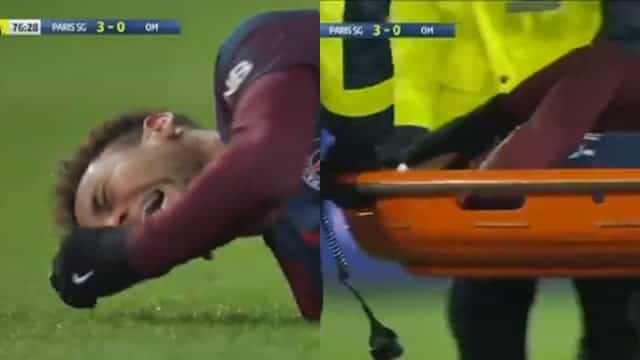 Neymar stretchered off in tears after suffering injury playing for PSG Neymar stretchered off in tears after suffering injury playing for PSG