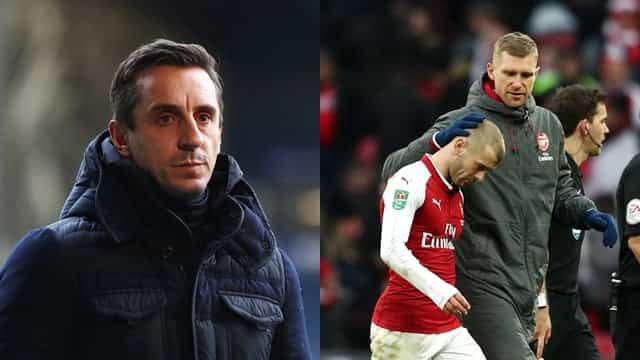 Gary Neville slaughters “disgraceful” Arsenal throughout commentary on Carabao Cup final Gary Neville slaughters “disgraceful” Arsenal throughout commentary on Carabao Cup final