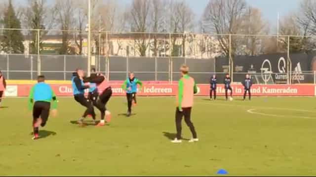 Feyenoord teammates have to be dragged apart in training ground altercation Feyenoord teammates have to be dragged apart in training ground altercation