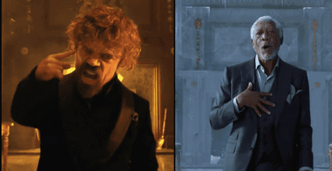 Morgan Freeman and Peter Dinklage having a rap battle is the funniest thing you’ll see all day Morgan Freeman and Peter Dinklage having a rap battle is the funniest thing you’ll see all day