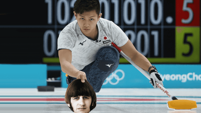 Winter Olympic curling but with Beatles instead of stones Winter Olympic curling but with Beatles instead of stones