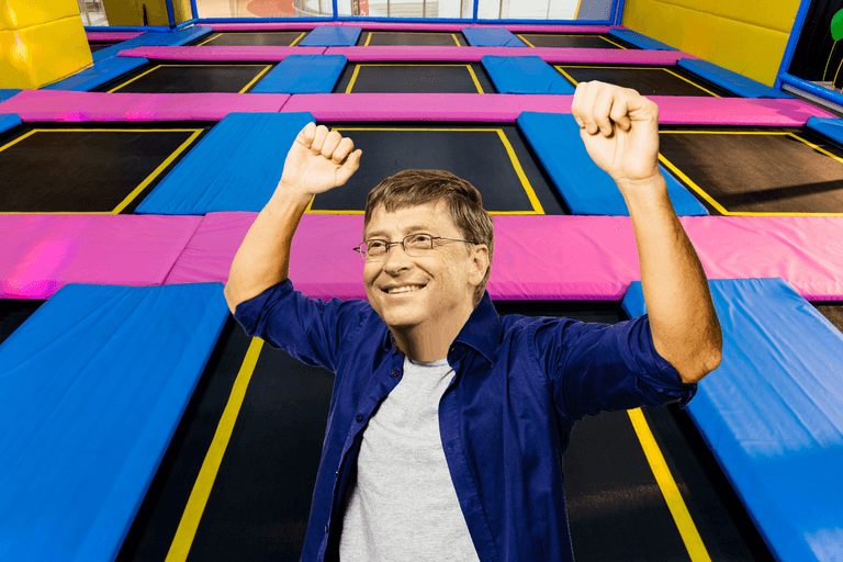 Bill Gates has a trampoline room in his house which proves that he truly does have it all Bill Gates has a trampoline room in his house which proves that he truly does have it all