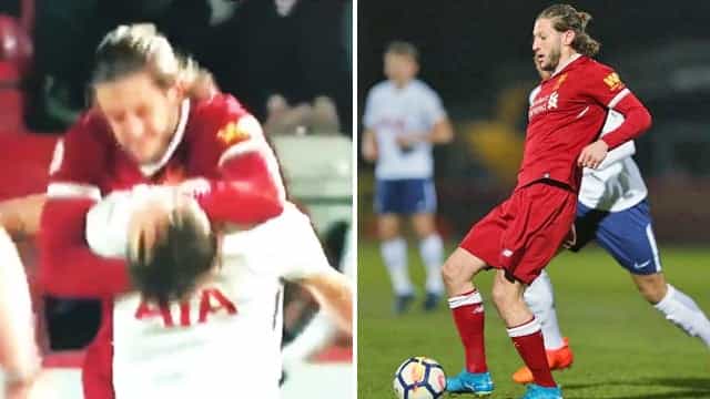WATCH: Adam Lallana sent off for vicious choke-hold on Spurs teenager during U23 game WATCH: Adam Lallana sent off for vicious choke-hold on Spurs teenager during U23 game