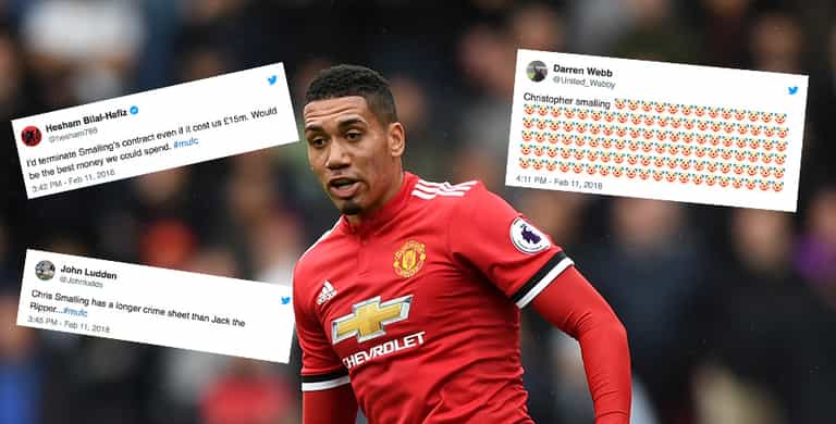 Chris Smalling takes a pasting from Man United fans after defeat at Newcastle Chris Smalling takes a pasting from Man United fans after defeat at Newcastle