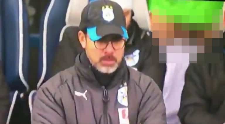 Huddersfield substitute inadvertently exposes himself on live TV Huddersfield substitute inadvertently exposes himself on live TV