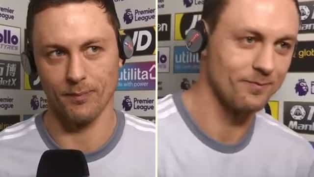 Jose Mourinho shared a joke with Nemanja Matic during his post-match interview Jose Mourinho shared a joke with Nemanja Matic during his post-match interview