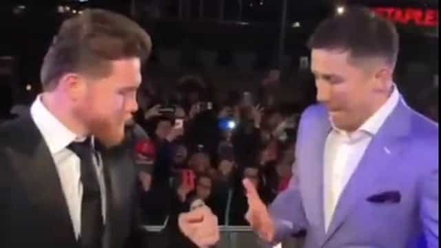 Not even Gennady Golovkin and Canelo Alvarez are impervious to awkward handshakes Not even Gennady Golovkin and Canelo Alvarez are impervious to awkward handshakes