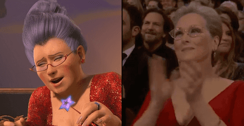 Meryl Streep looks like Fairy Godmother from Shrek at Oscars Meryl Streep looks like Fairy Godmother from Shrek at Oscars
