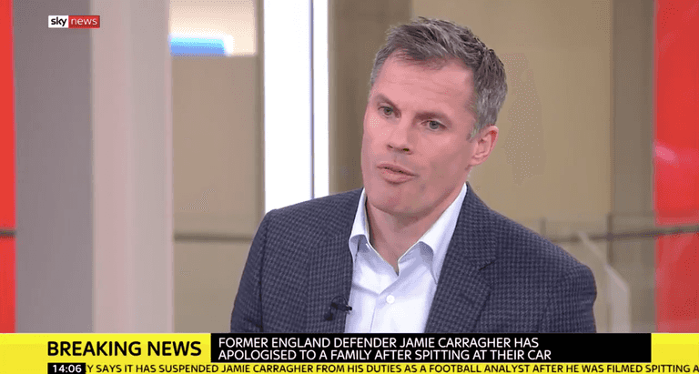 Jamie Carragher has been suspended from his punditry duties by Sky Sports Jamie Carragher has been suspended from his punditry duties by Sky Sports