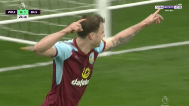 Ashley Barnes stuns the Hawthorns with spectacular overhead kick against West Brom