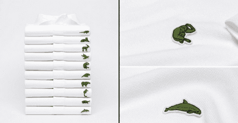 Lacoste has replaced their iconic crocodile on new polos to help save endangered species Lacoste has replaced their iconic crocodile on new polos to help save endangered species