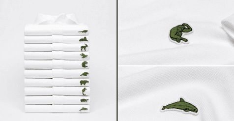 Lacoste has replaced their iconic crocodile on new polos to help save endangered species Lacoste has replaced their iconic crocodile on new polos to help save endangered species