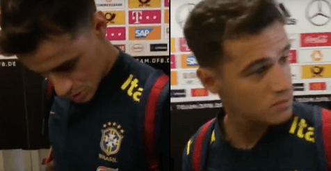 Coutinho is really not impressed with Liverpool fans after being shown the Salah chant Coutinho is really not impressed with Liverpool fans after being shown the Salah chant