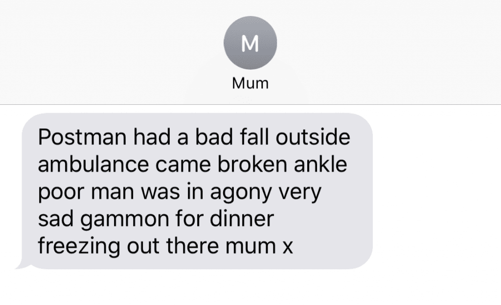 13 texts you’ll get from your Mum about The Beast From The East