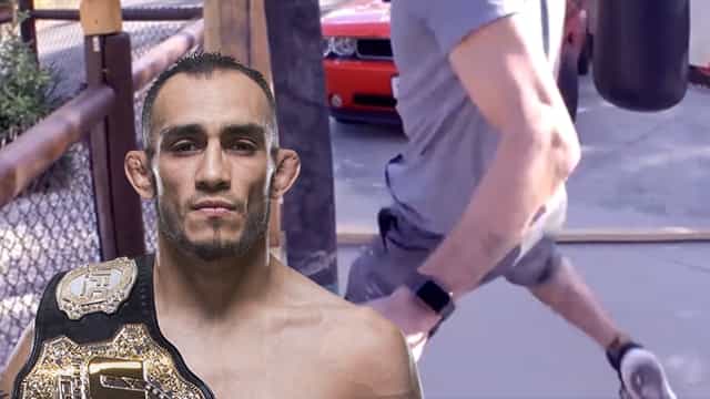 Tony Ferguson is out here kicking steel pipes for some bloody reason Tony Ferguson is out here kicking steel pipes for some bloody reason