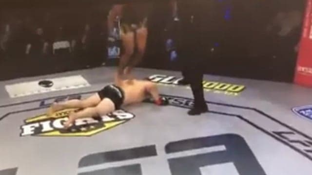 Unsporting front flip on to semi-conscious opponent gets fighter disqualified