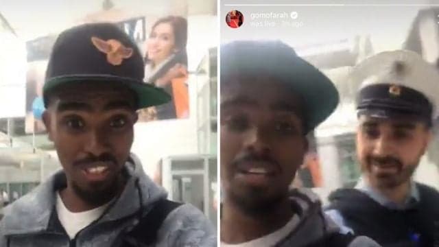 Mo Farah Instagram Lives himself being ‘racially harassed’ in airport