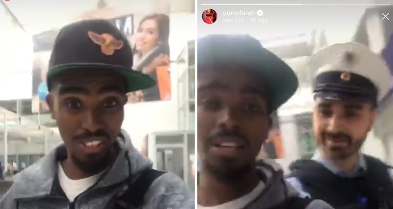 Mo Farah Instagram Lives himself being ‘racially harassed’ in airport Mo Farah Instagram Lives himself being ‘racially harassed’ in airport
