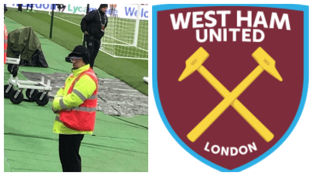 West Ham stewards are fully kitted out in preparation for pitch invasions West Ham stewards are fully kitted out in preparation for pitch invasions