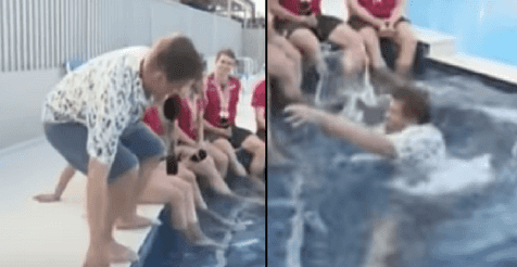 BBC Breakfast presenter accidentally falls into swimming pool live on TV BBC Breakfast presenter accidentally falls into swimming pool live on TV