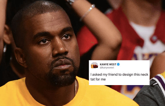 Turns out Kanye’s designer neck tattoo is just a font copy and pasted off the internet