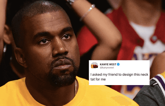 Turns out Kanye’s designer neck tattoo is just a font copy and pasted off the internet Turns out Kanye’s designer neck tattoo is just a font copy and pasted off the internet