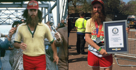Man dressed as Forrest Gump breaks world record at the London Marathon Man dressed as Forrest Gump breaks world record at the London Marathon