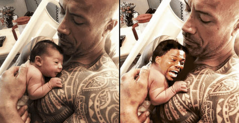 The Rock has photoshopped Kevin Hart onto a picture of his baby daughter The Rock has photoshopped Kevin Hart onto a picture of his baby daughter