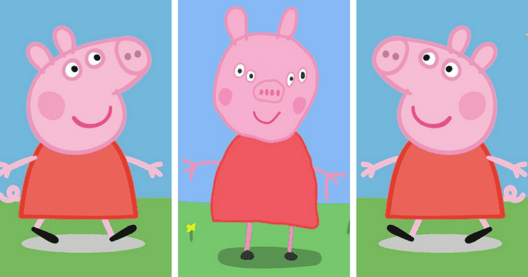 Front-facing Peppa Pig is a mutant who will haunt your dreams tonight Front-facing Peppa Pig is a mutant who will haunt your dreams tonight