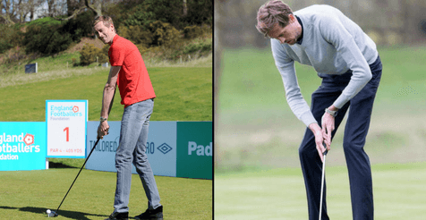 Peter Crouch plays golf with the world’s smallest clubs and nobody is sure why Peter Crouch plays golf with the world’s smallest clubs and nobody is sure why