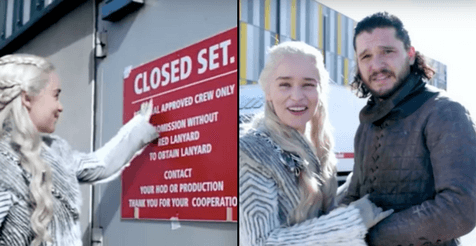 Kit Harrington stops Emilia Clarke ruining Game of Thrones Season 8 in hilarious new video Kit Harrington stops Emilia Clarke ruining Game of Thrones Season 8 in hilarious new video