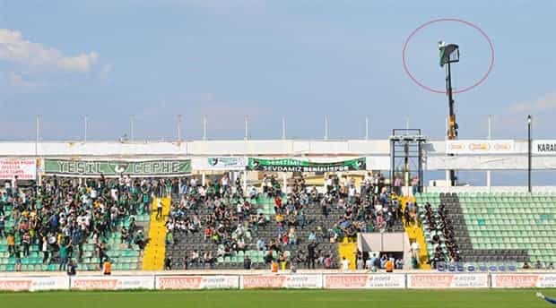 Turkish football fan receives stadium ban, hires crane to watch team instead Turkish football fan receives stadium ban, hires crane to watch team instead
