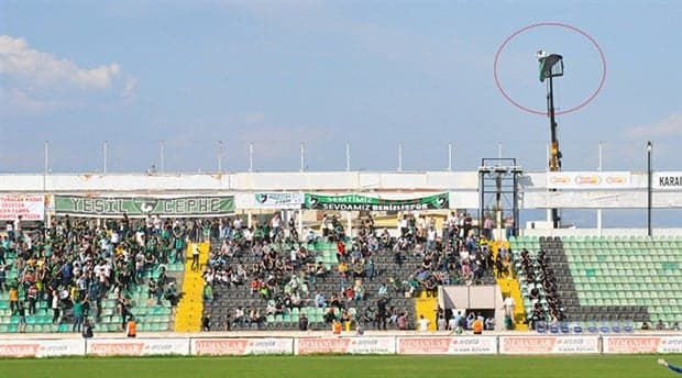Turkish football fan receives stadium ban, hires crane to watch team instead Turkish football fan receives stadium ban, hires crane to watch team instead
