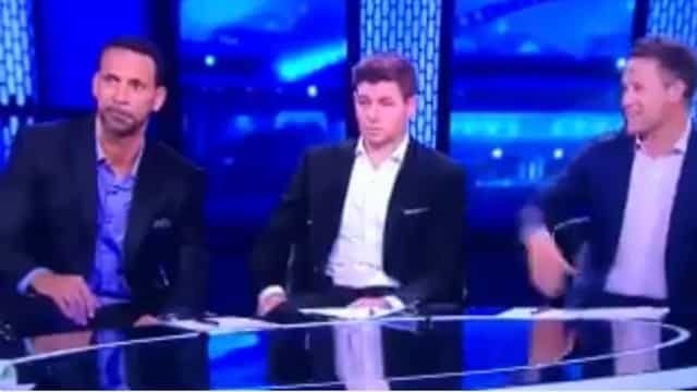 Steven Gerrard’s reaction to Michael Owen joke is almost too difficult to watch Steven Gerrard’s reaction to Michael Owen joke is almost too difficult to watch