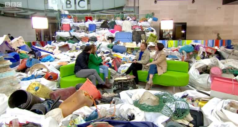 The One Show filled their studio with plastic rubbish, and everyone made the same joke The One Show filled their studio with plastic rubbish, and everyone made the same joke