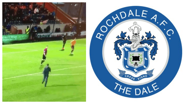 WATCH: Fan invades pitch, tries to tackle ref, fails spectacularly WATCH: Fan invades pitch, tries to tackle ref, fails spectacularly