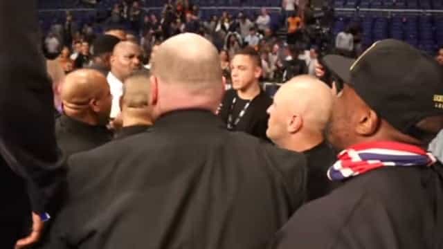 Dereck Chisora and Dillian Whyte clash at ringside after Bellew vs. Haye II Dereck Chisora and Dillian Whyte clash at ringside after Bellew vs. Haye II