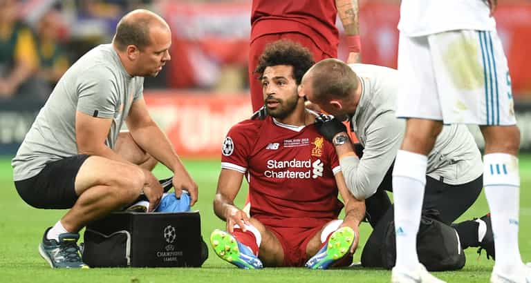 Mo Salah has suffered a suspected dislocated shoulder Mo Salah has suffered a suspected dislocated shoulder