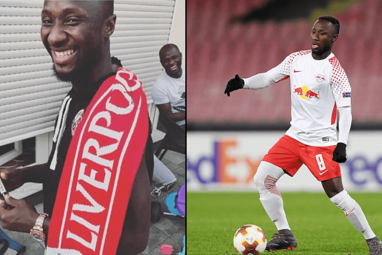 Naby Keita looks delighted in Liverpool scarf after RB Leipzig farewell Naby Keita looks delighted in Liverpool scarf after RB Leipzig farewell